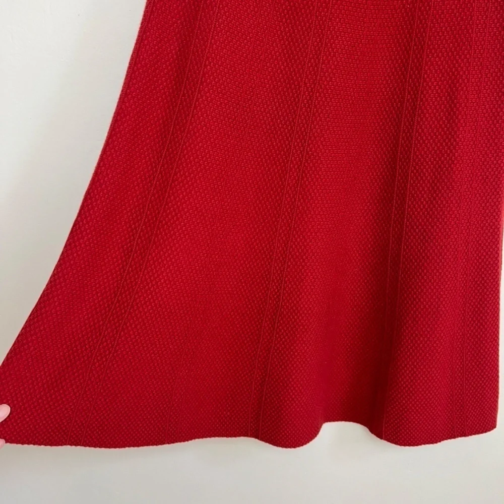 NEW ANN TAYLOR Flare High Waist Burgundy‎ Knit Sweater Skirt XS